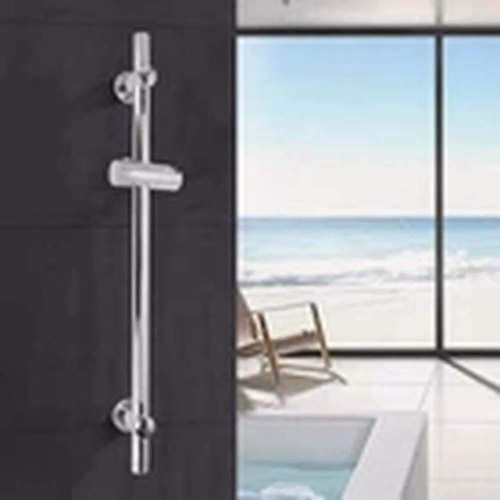 EONLION Chrome Adjustable Shower Slider Rail Set with Shower Head and Hose in Silver – 3
