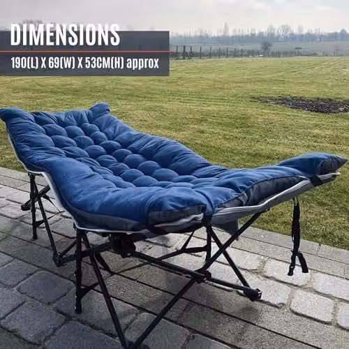 Milestone Camping Folding Camping Bed with Detachable Foam Sleeping Pad in Blue, W/D/H: 190 x 69 x 53 cm – 5