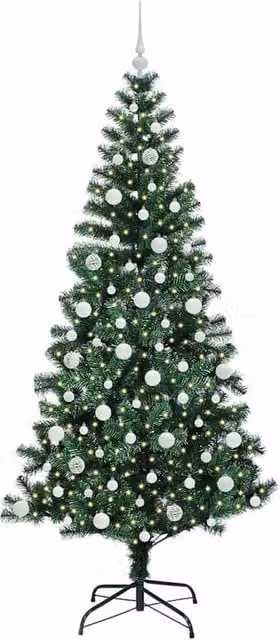 Berkfield Home Elegant Pre-lit Artificial Christmas Tree in Green, Height: 210 cm