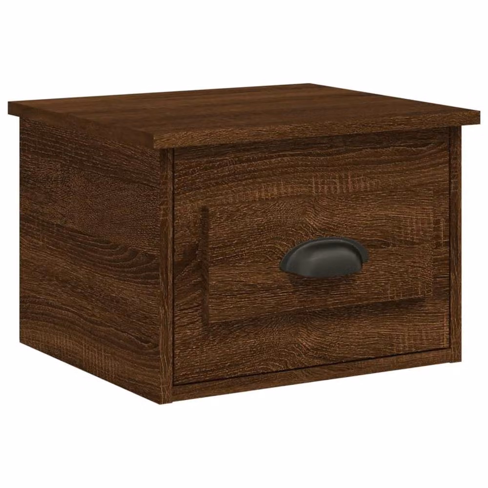 Berkfield Home Elegant Wall-mounted Bedside Cabinet in Brown Oak, W: 41.5 cm, D: 36 cm, H: 28 cm – 2