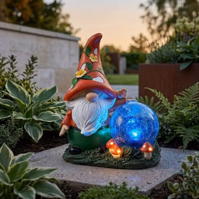 Pflanzen-Kölle Woodland Wizard Crackle Glove Solar Powered LED Garden Ornament, Multicolour, Height: 20.5 cm – 3
