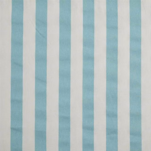 Homescapes Blue Pure Cotton Thick Stripe Fabric, Width: 150 cm