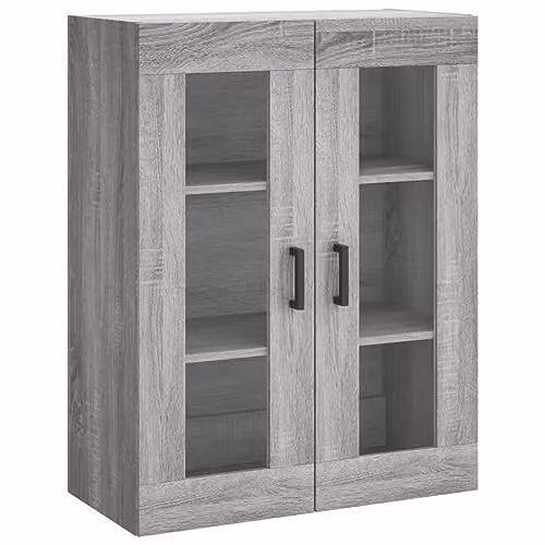 vidaXL Modern Grey Sonoma Highboard with Glass Doors, W/D/H: 69.5 x 34 x 180 cm – 3