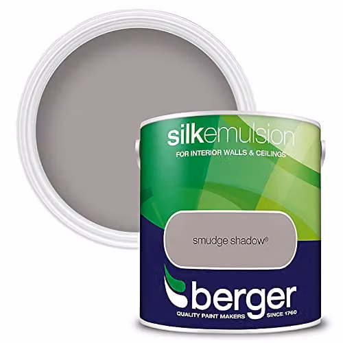 Berger Silk Emulsion Paint in Smudge Shadow Grey, 2.5L