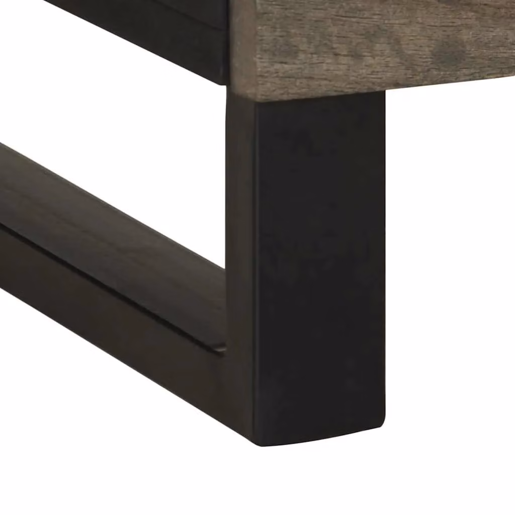Berkfield Home Black Mango Wood Bedside Cabinet W/D/H: 50 x 33 x 62 cm – 6