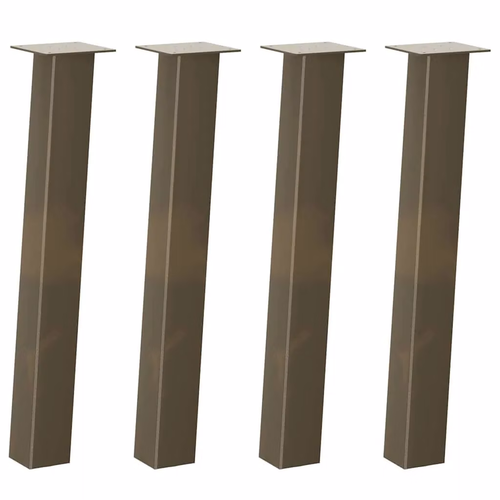Berkfield Home Coffee Table Legs, 4 Pieces, Brown Steel, Height: 72 cm – 1