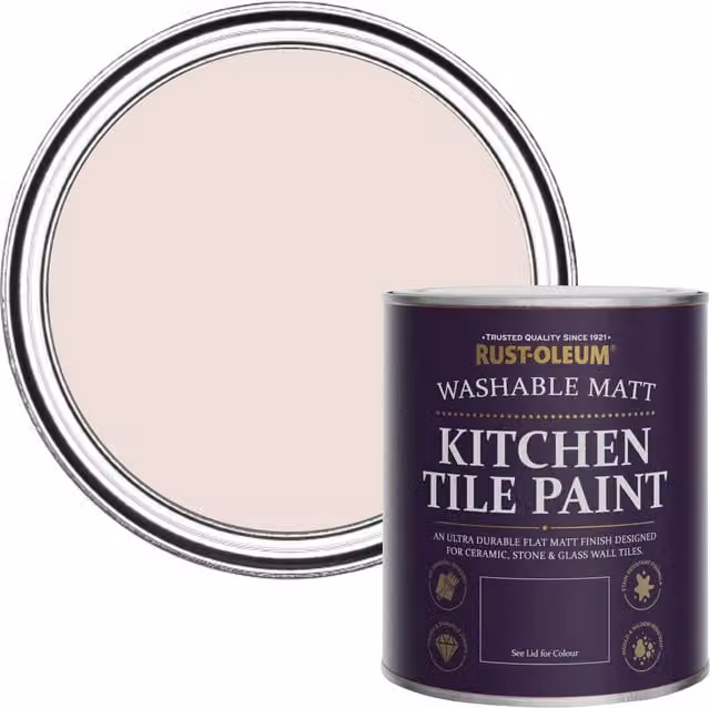 Rust-Oleum Pink Kitchen Tile Paint in Matt Finish, Elbow Beach, 0.75 l – 1