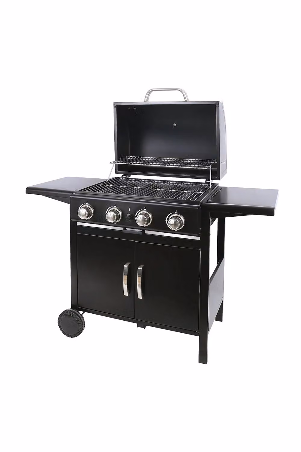 Living and Home 4-Burner Propane Gas Grill with Wheels and Warming Rack in Black – 3