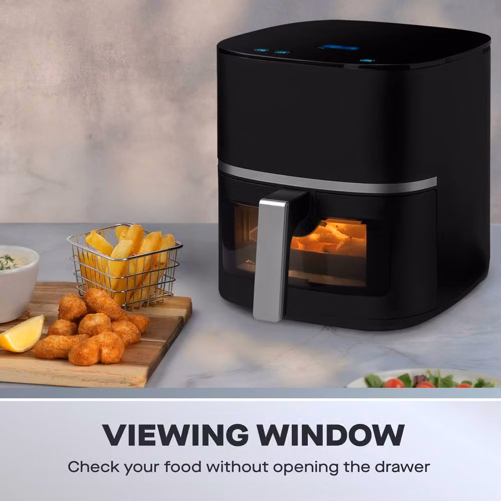 Daewoo 5.5L Air Fryer in Black with View Window and 10 Presets – 4