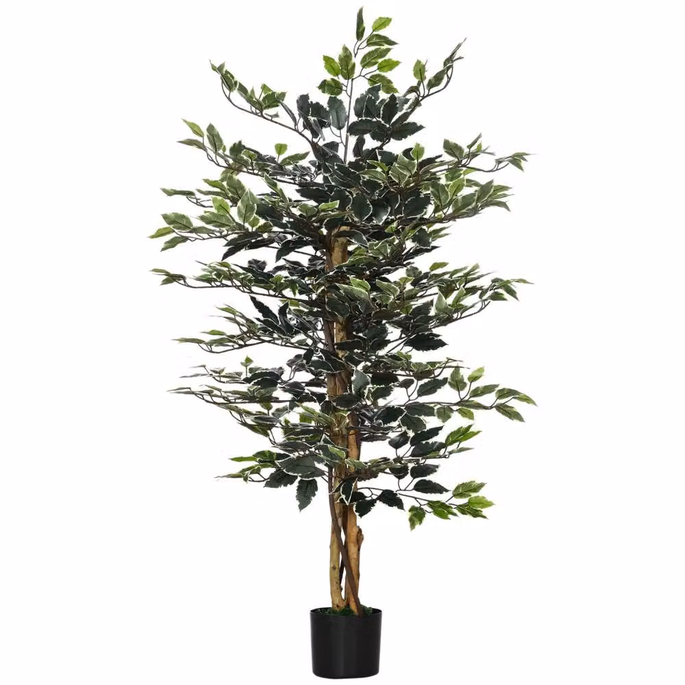 Wyld Haus Nedori 130cm Artificial Ficus Tree with Realistic Leaves in a Weighted Green Pot – 2