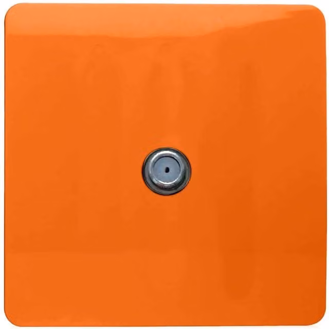 Trendi 1 Gang Flush Mount F-Type Satellite Television Socket in Orange
