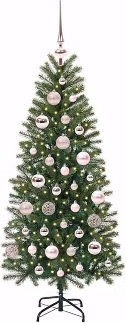 Berkfield Home Elegant Artificial Christmas Tree with 150 LEDs, Green, H 120 cm x W 75 cm x D 75 cm