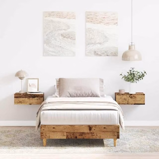 Berkfield Home Rustic Brown Engineered Wood Bed Frame, W/D/H: 100 x 200 cm – 1