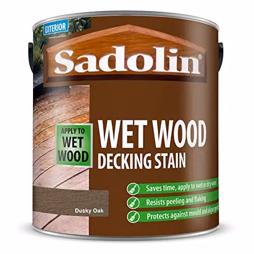 Sadolin Wet Wood Decking Stain in Dusky Oak, 2.5L