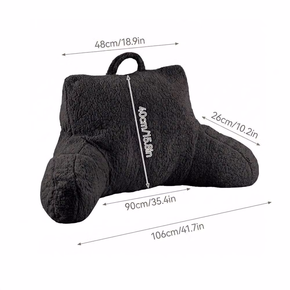 PAWNORA Black Contoured Wedge Backrest Support Pillow with Soft Cotton and Polyester Material – 2
