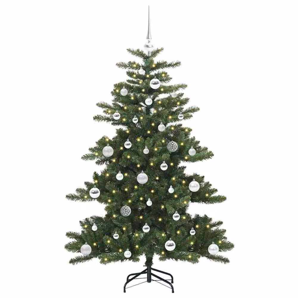 Berkfield Home Artificial Hinged Green PVC Christmas Tree with 150 LEDs, Height: 150 cm – 3