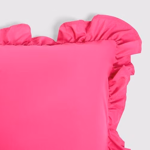 OHS Set of 4 Hot Pink Frill Edge Cushion Covers, W/D/H: 45 x 45 x 45 cm – 3