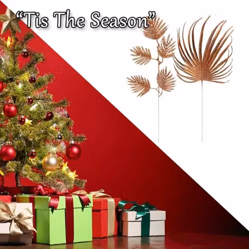 VFM e-Store Glitter Spruce Leaf Christmas Ornament, Rose Gold, H 51.5 cm x W 20.2 cm x D 0.3 cm – 4