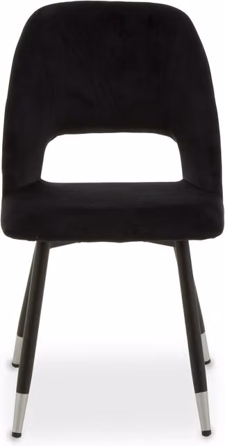 Interiors by Premier Orsina Warren Velvet Dining Chair in Black and Silver
