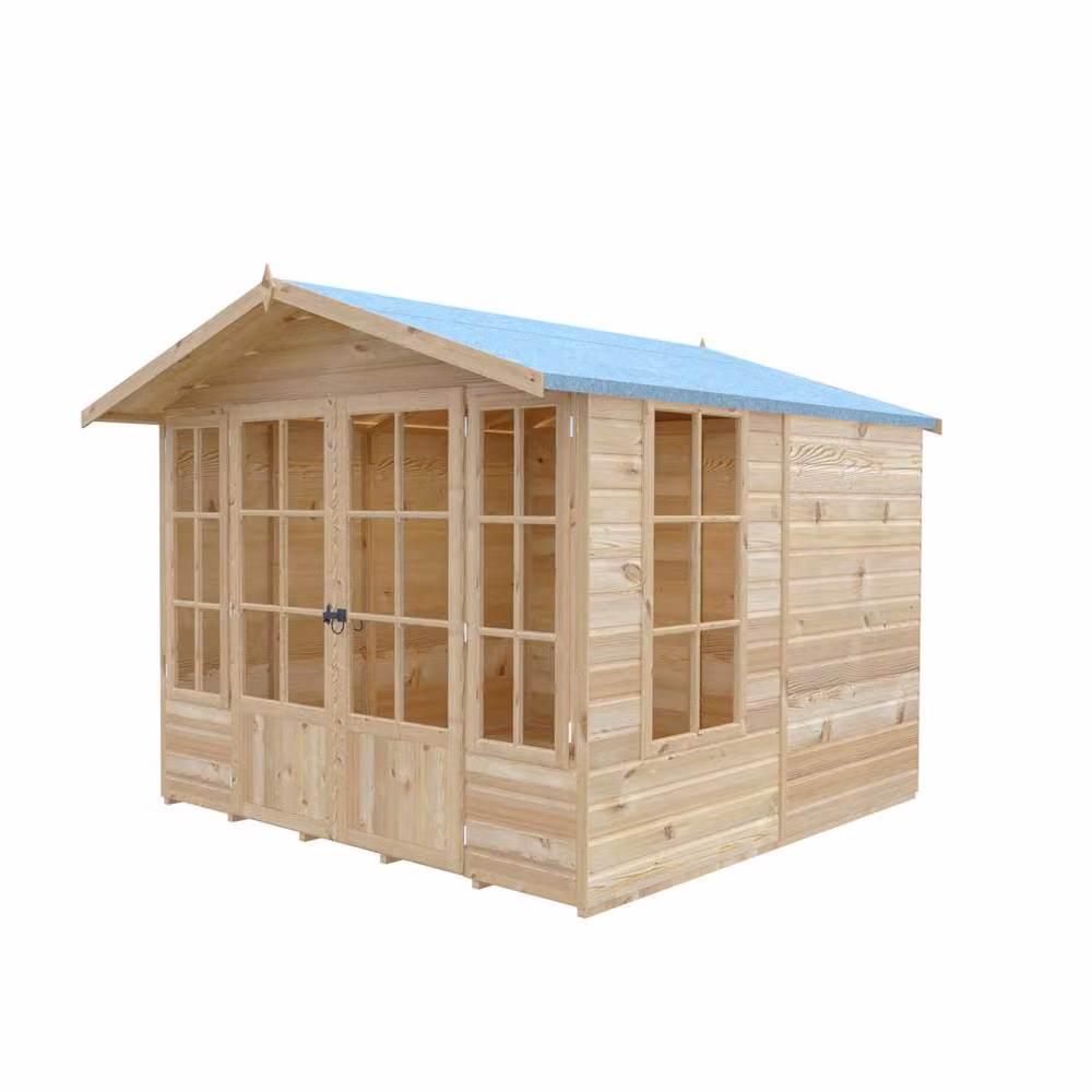 Shires Delmora 8 x 8 Shiplap Wood Summerhouse in Light Brown, W: 245.6 cm, D: 244.1 cm, H: 217.4 cm – 2