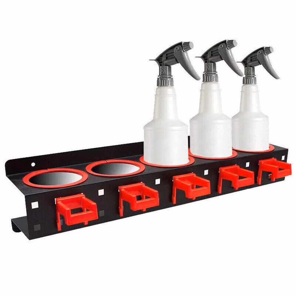 NESTLUNE Wall Mounted Black Spray Bottle Holder and Aerosol Can Storage Rack, W: 100 cm, H: 60 cm, D: 60 cm – 5