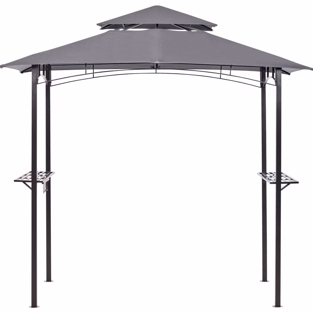 Wyld and Coco Grey Hip Garden Gazebo with Powder Coated Steel Frame and UV Protective Canopy, W/D/H: 245 x 240 x 185 cm – 2