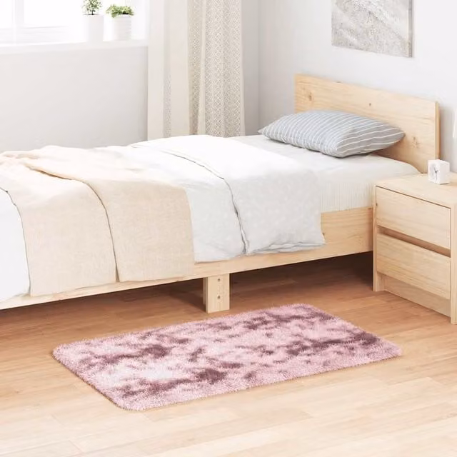 Berkfield Home NAVARRA Shaggy High Pile Rug in Dusty Pink, W: 60 cm, L: 100 cm, Polyester
