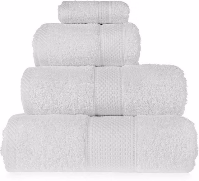 Homescapes White Turkish Cotton Towel, 500 GSM, Quick-Drying and Fluffy