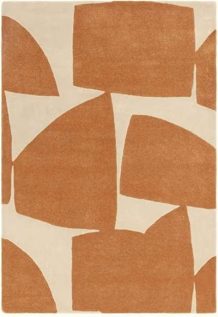 The Rug Shop UK Orange Modern Abstract Handmade Polyester Area Rug W: 200 cm, D: 290 cm