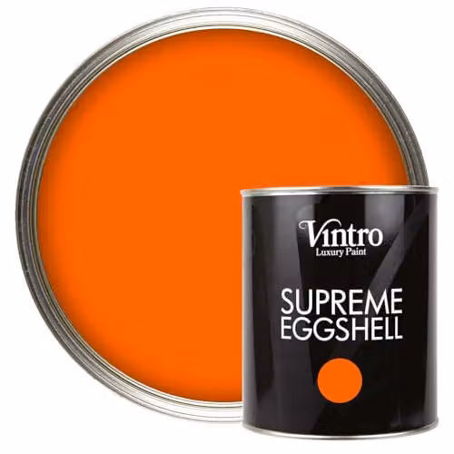 Vintro Eggshell Paint for Walls, Wood and Trim, Satin Gloss Finish, Orange Pumpkin, 1 Litre