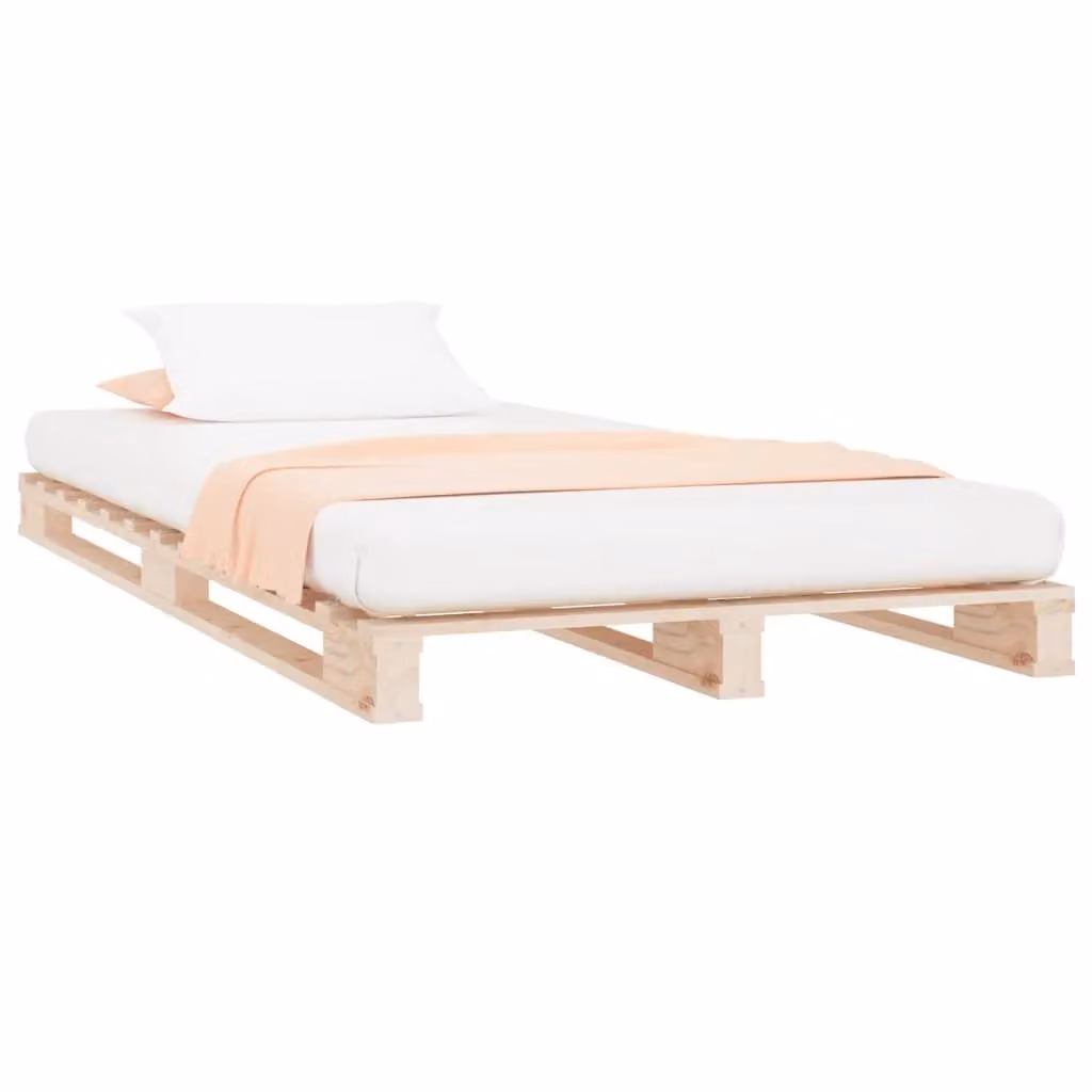 Berkfield Home Pallet Bed in Brown Solid Pine Wood, W/D/H: 100 x 200 cm – 2
