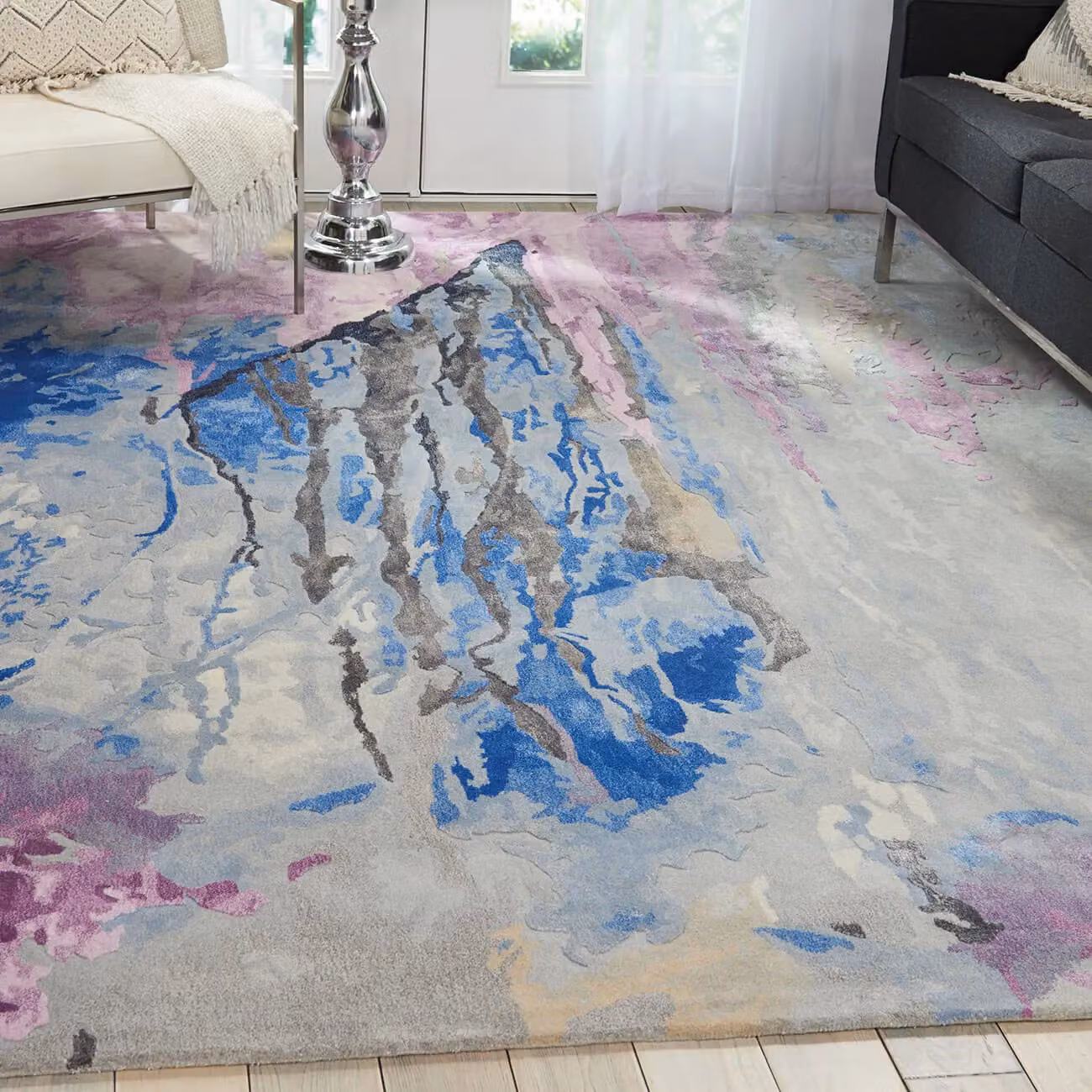 The Rug Shop UK Multi Handmade Abstract Optical 3D Wool Area Rug, Multicolour, W: 114 cm, L: 170 cm – 2