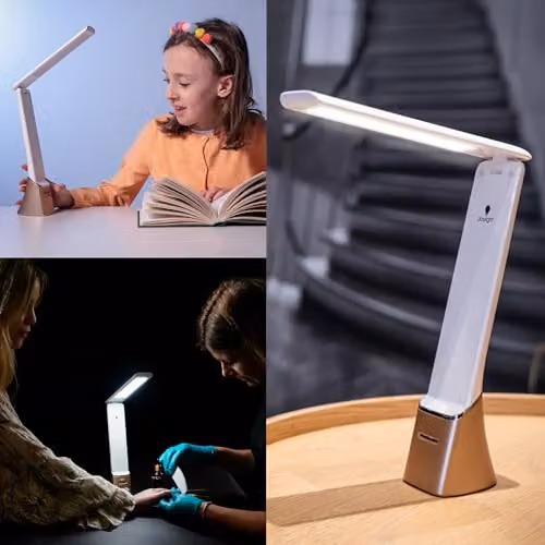 Daylight Company Smart Go Portable LED Task Lamp, White, Rechargeable and Dimmable with 95+ CRI – 6