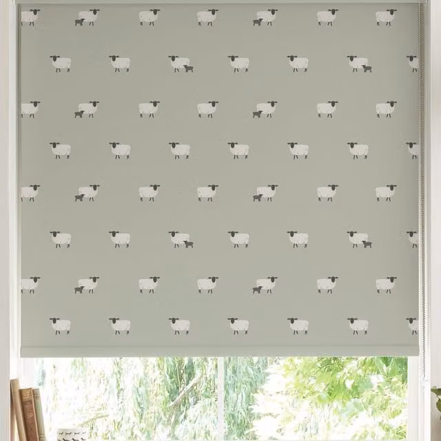 Sophie Allport Sheep Made to Measure Roller Blind in Sage Green