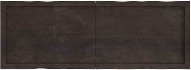 Berkfield Home Table Top Dark Grey Live Edge Treated Solid Oak Wood, W: 140 cm, D: 50 cm, H: 2-6 cm – 1