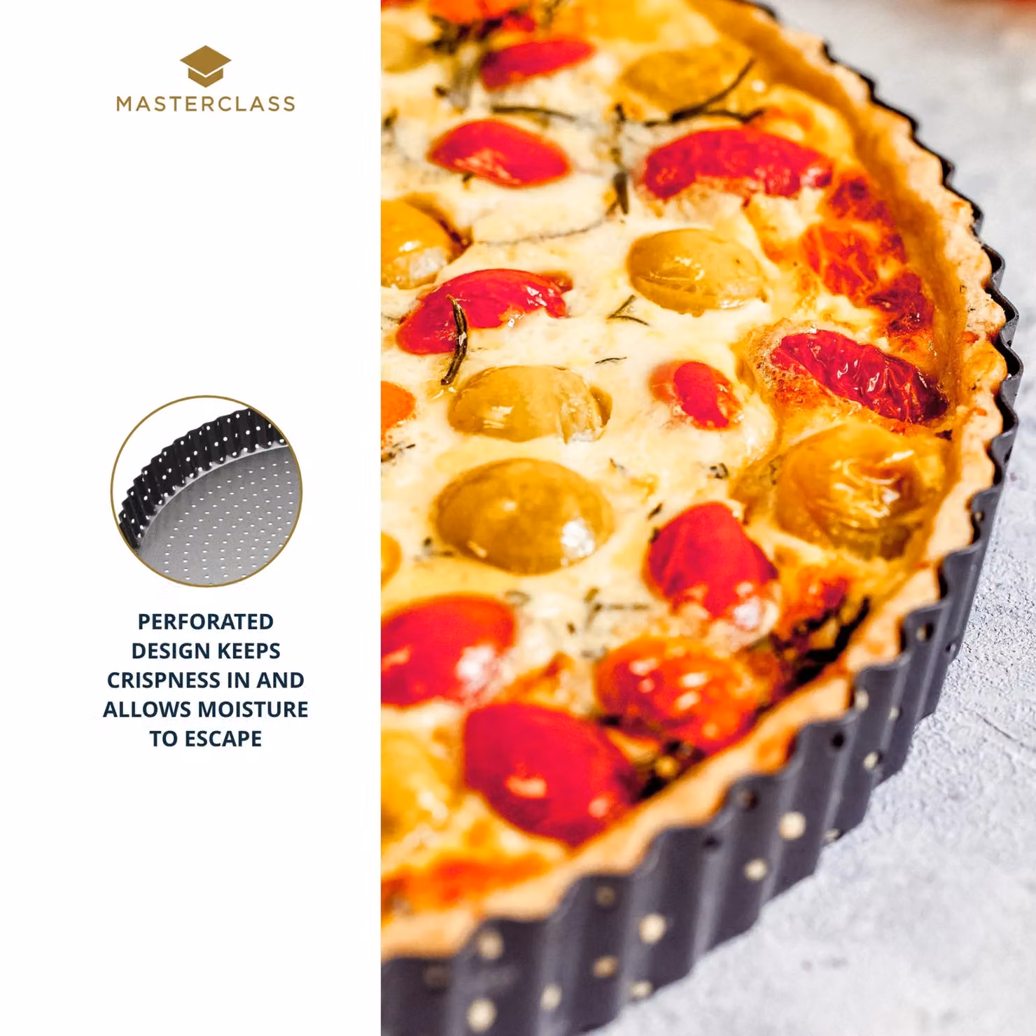 MasterClass Crusty Bake Non-stick Fluted Round 18cm Tart Tin in Black – 6