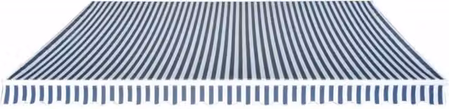 Berkfield Home Manual Operated Folding Awning, Blue and White Striped, 500 cm – 1