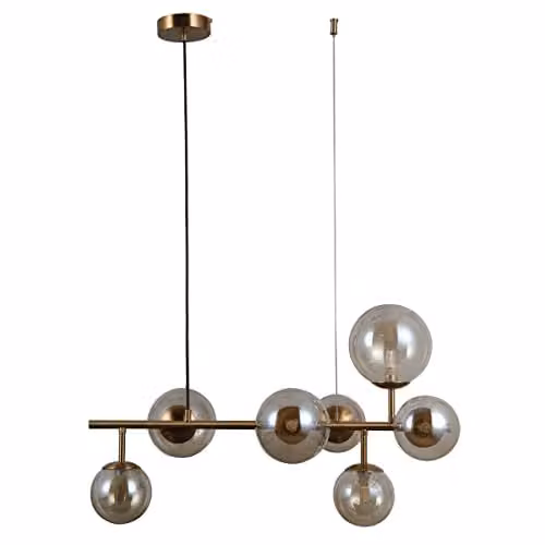 Netlighting Frontera Modern 7 Light Bar Pendant Ceiling Light in Bronze with G9 Bulbs