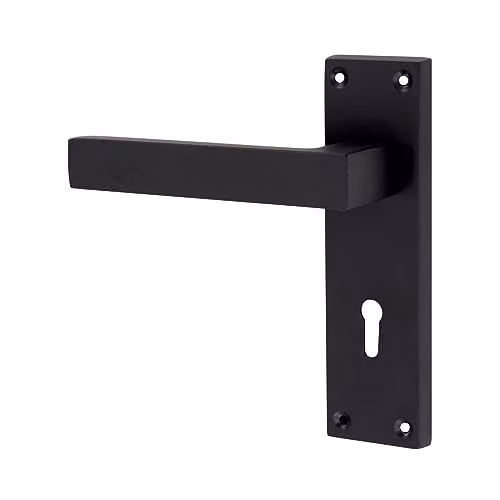Golden Grace Matt Black Delta Lever Lock Door Handles, 1 Pair with Key Lock, Zinc Material – 3