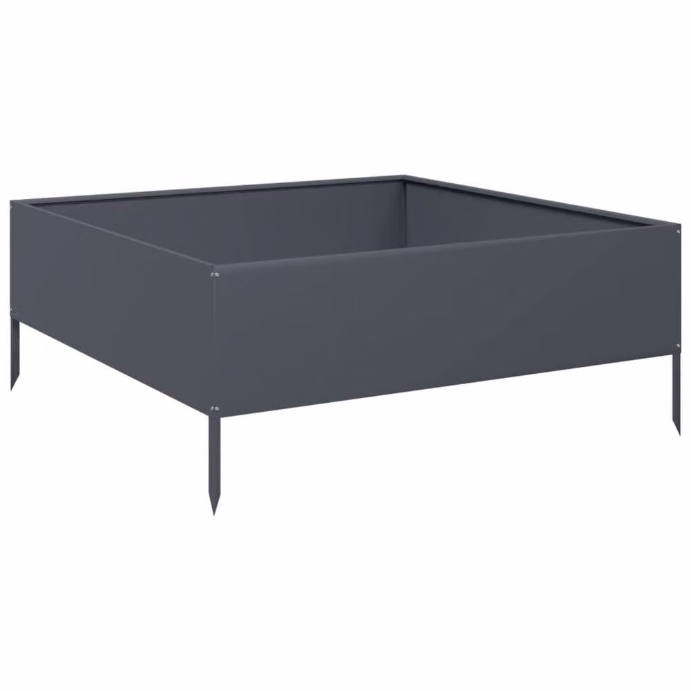 Berkfield Home Garden Steel Raised Bed in Anthracite Grey, W/D/H: 100 x 100 x 25 cm – 3