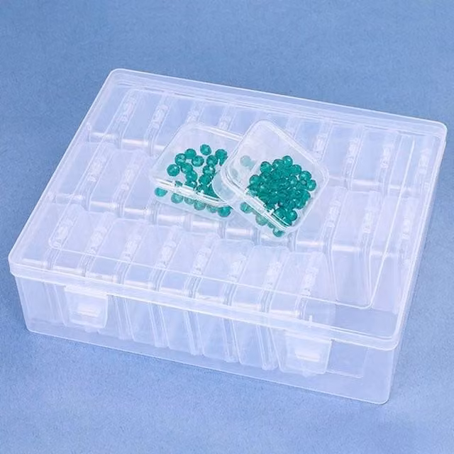 KORVIXA Transparent Bead Organizer Box with Lid and 30 Storage Compartments