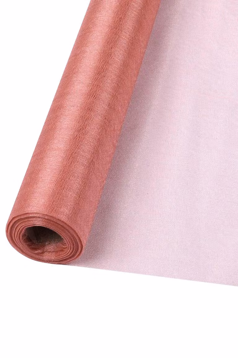 Neel Blue Rose Gold Organza Sheer Fabric Roll for Party Favour Supplies, W: 70 cm, L: 15 m