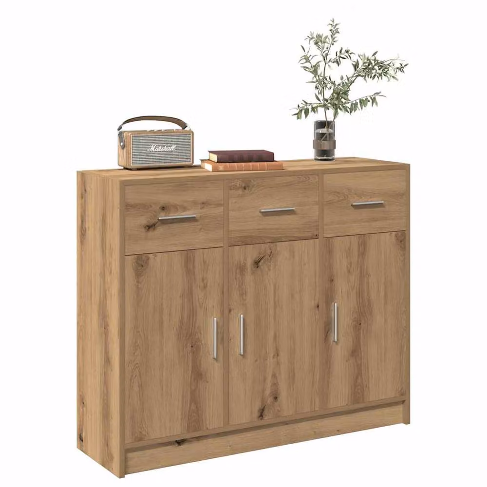 Berkfield Home Artisan Oak Sideboard in Brown, W/D/H: 91 x 28 x 75 cm – 3