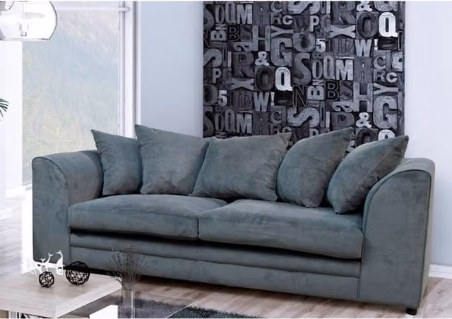 Furniture786Ltd Kaspo 3 and 2 Seater Fabric Sofa Set in Grey