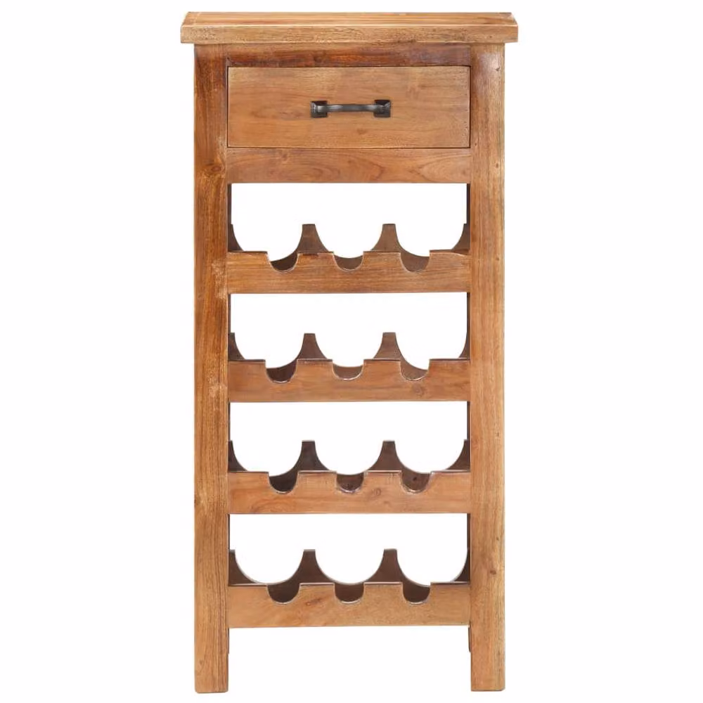 Berkfield Home Rustic Brown Acacia Wood Wine Cabinet with Bottle Rack, W/D/H: 40 x 30 x 80 cm – 2