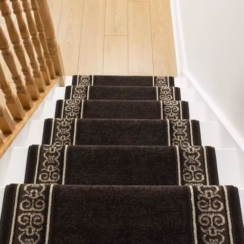 runrug Brown Tribal Ethnic Stair Runner, W: 70 cm, L: 690 cm – 5