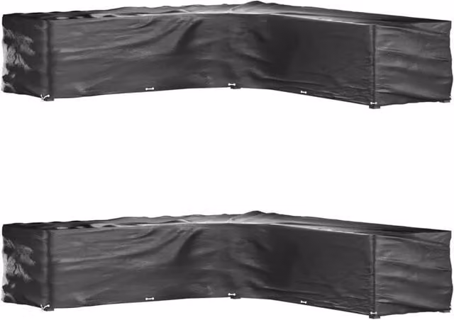 Berkfield Home L-Shaped Garden Furniture Covers, 2 Pack, Black, W/D/H: 300 x 300 x 70 cm