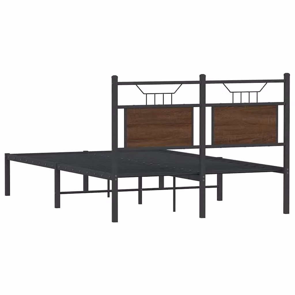 Berkfield Home Small Double Bed Frame in Brown Oak, W/D/H: 120 x 200 cm – 4