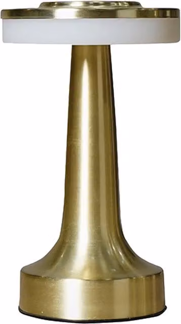 ValueLights Talence Dimmable Brass Outdoor Table Lamp with Touch Control and Rechargeable Battery