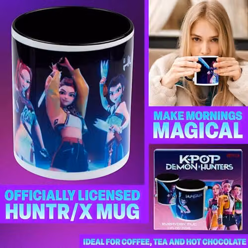 KPop Demon Hunters Huntrix Ceramic Mug, 330ml, Black – 8